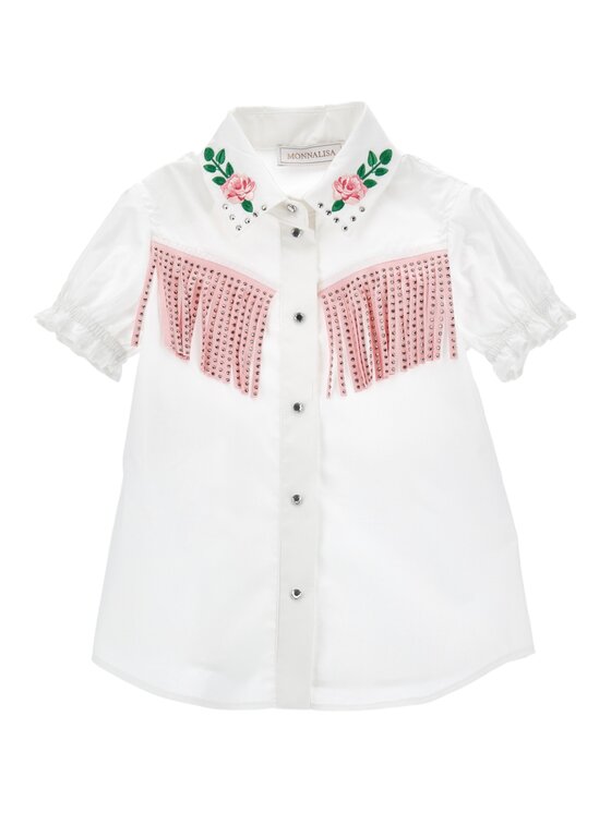 Monnalisa Monnalisa Camicia q-bab-66161 Bianco Regular Fit