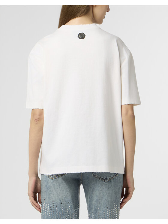 PHILIPP PLEIN PHILIPP PLEIN T-Shirt 30524 Biały Over Fit