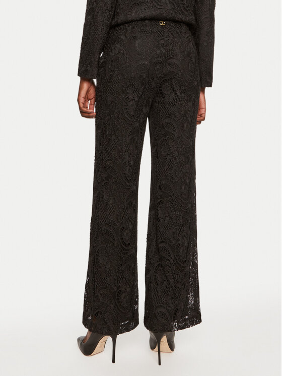TWINSET TWINSET Παντελόνι υφασμάτινο 242TP2466 Μαύρο Wide Leg