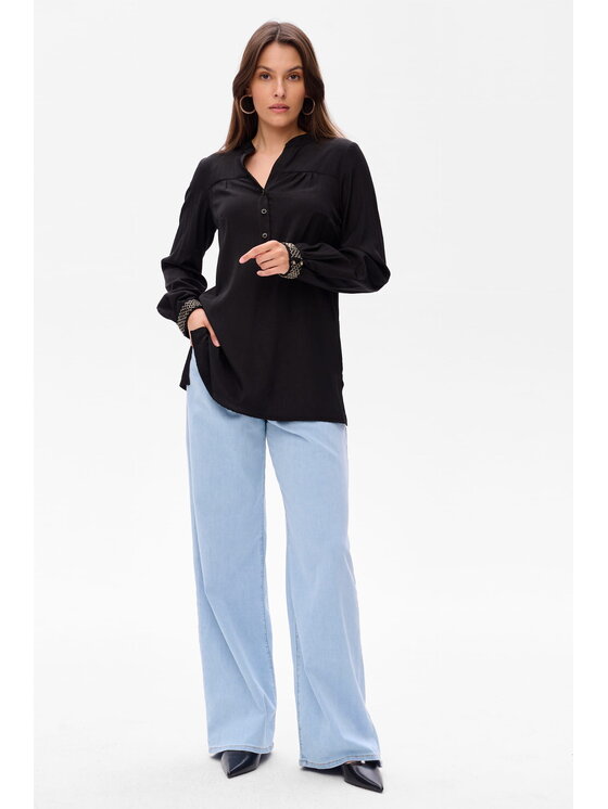 blue shadow blue shadow Bluzka XX Czarny Regular Fit