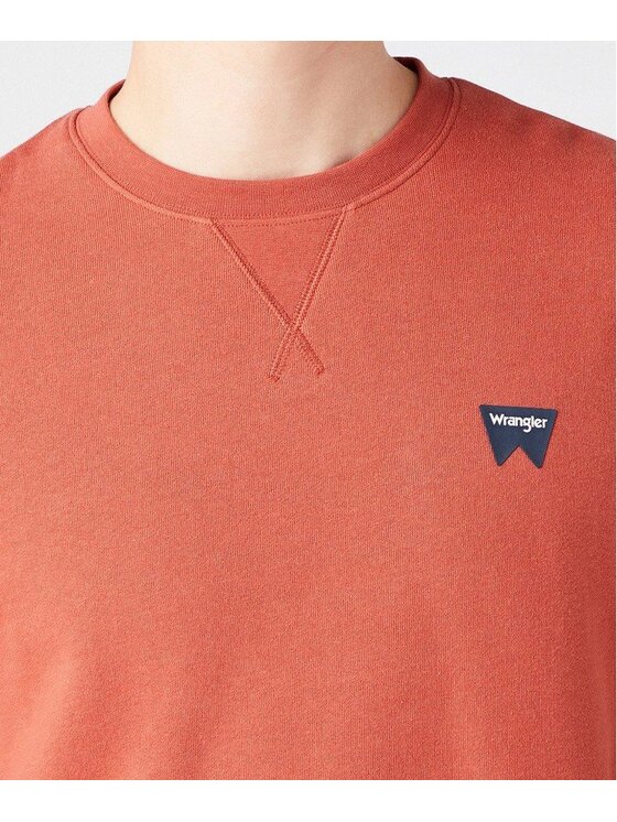 Wrangler Wrangler Felpa SIGN OFF CREW Rosso Regular Fit