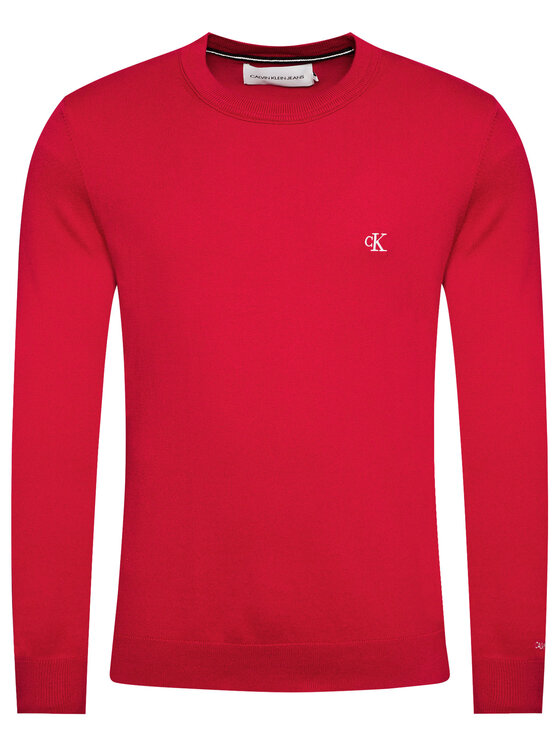 Calvin Klein Jeans Calvin Klein Jeans Pulover Stretch Jumper J30J317118 Rdeča Regular Fit
