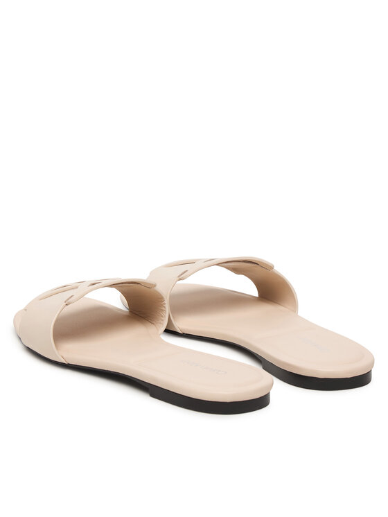 Calvin Klein Calvin Klein Natikači Square Flat Sandal Emblem HW0HW03128 Écru