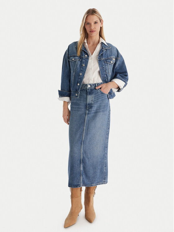 Tommy Hilfiger Tommy Hilfiger Jeansrock WW0WW46503 Blau Regular Fit