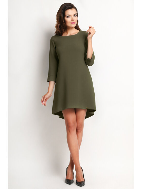 Awama Awama Sukienka A115 Zielony Basic Fit