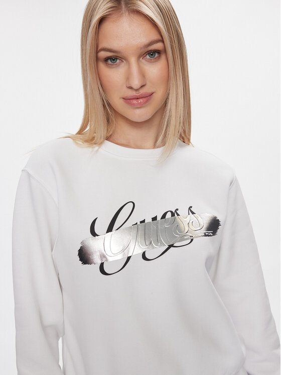 Guess Guess Mikina W4RQ15 K9Z21 Bílá Regular Fit