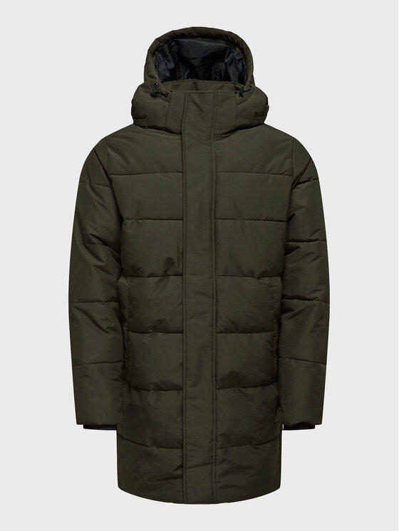 Only & Sons Only & Sons Žieminis paltas Carl Long 22020156 Žalia Regular Fit