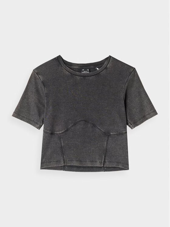 4F 4F Τοπ 4FRAW24TTSHF2581-20S Μαύρο Slim Fit