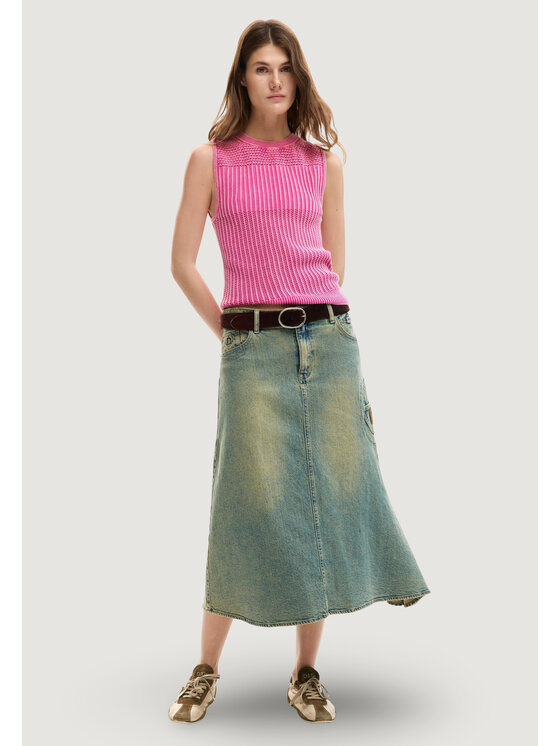 Desigual Desigual Φανέλα TS_ROMA Ροζ Casual Fit