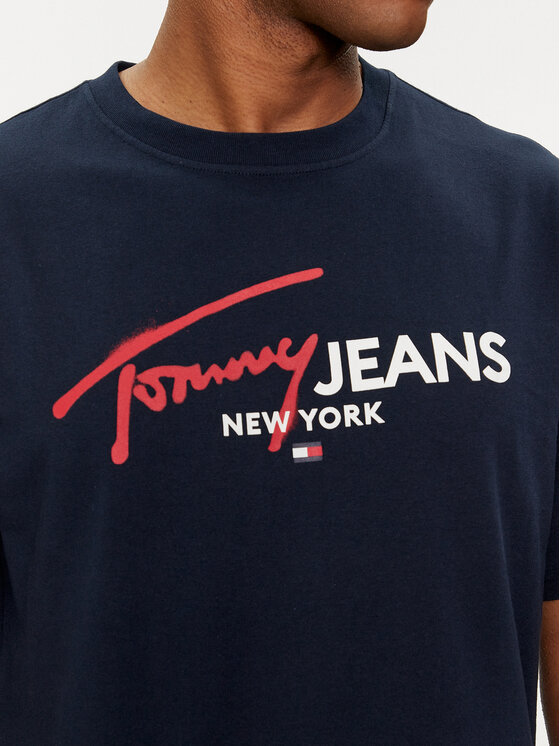 Tommy Jeans Tommy Jeans Tricou Spray Pop Color DM0DM18572 Bleumarin Regular Fit