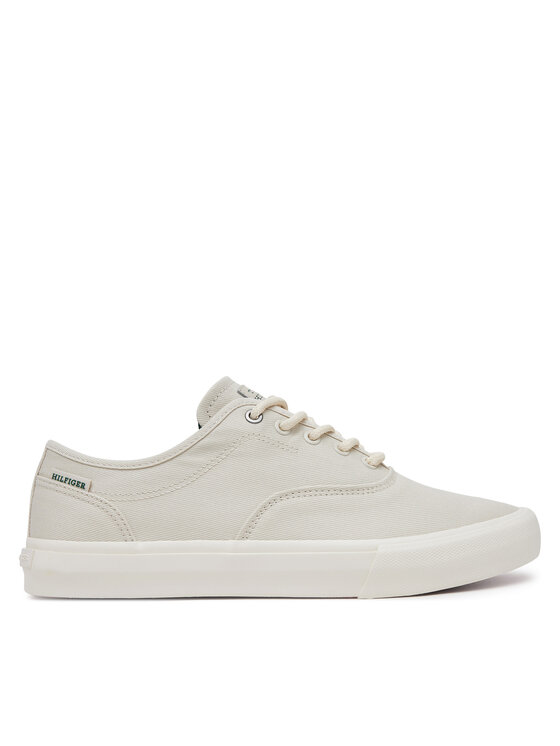 Tommy Hilfiger Scarpe sportive Th Hi Vulc Low Oxford Twill FM0FM05400 Bianco, taglia : 42