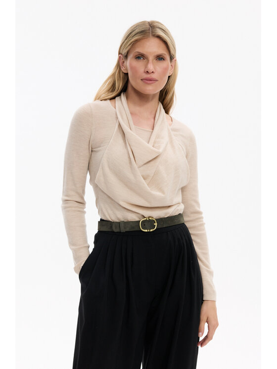 Deni Cler Milano Deni Cler Milano Sweter T-DC-S472-F5-90-13-1 Beżowy Regular Fit