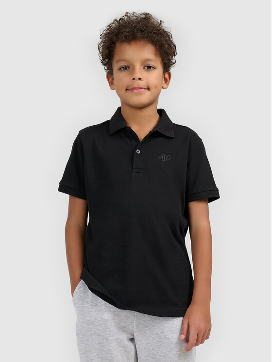 4F 4F Polo BASIC+ Czarny Regular Fit