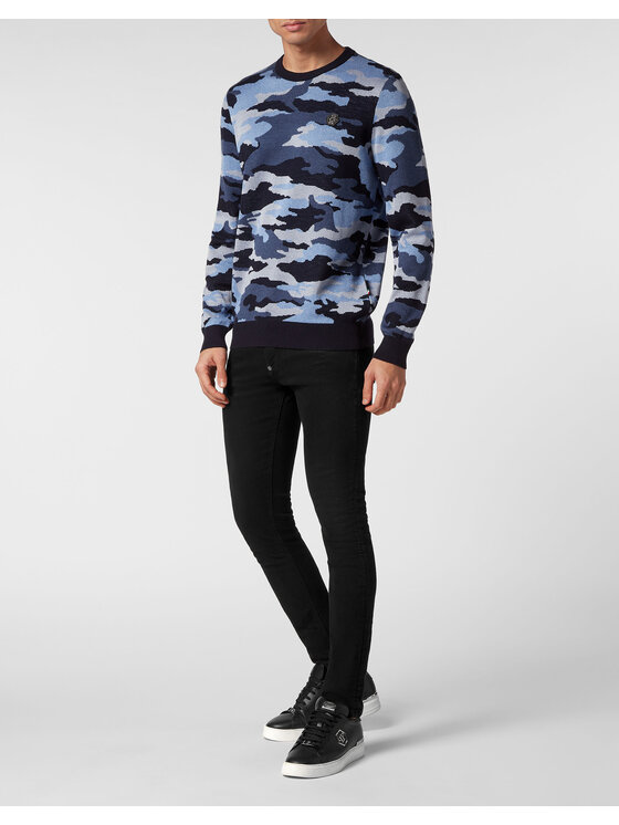 PHILIPP PLEIN PHILIPP PLEIN Longsleeve 14859 Blu scuro Regular Fit