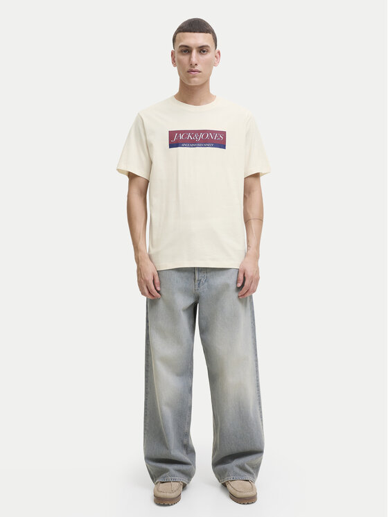 Jack & Jones Jack & Jones Tricou Rinwood 12283628 Écru Regular Fit