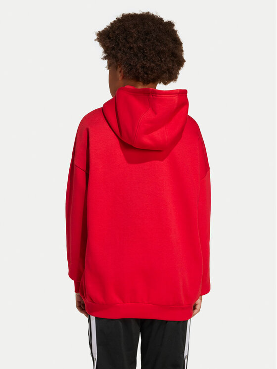 adidas adidas Bluza Trefoil JV8652 Czerwony Loose Fit