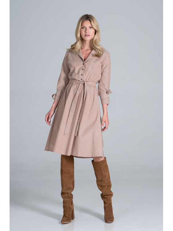 FIGL FIGL Šaty M838 Béžová Regular Fit