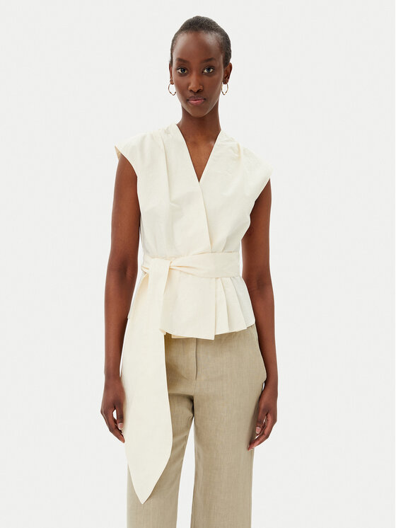 Marella Marella Blusa Bronzo 2513161072200 Écru Slim Fit