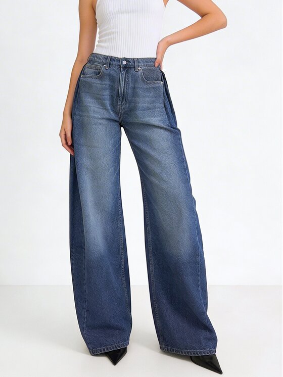 MissDenim MissDenim Jeansy Baggy Niebieski Boyfriend Fit