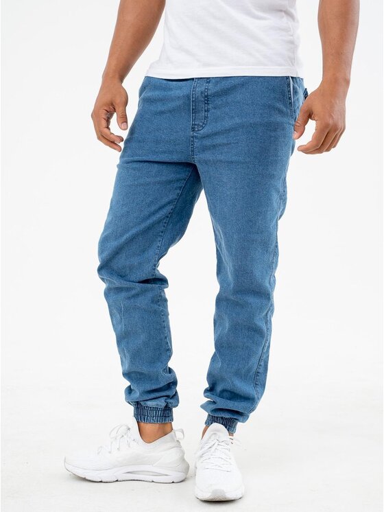Marvel Marvel Jeansy Spodnie Jeansowe Jogger Męskie Jasne Niebieskie Marvel Promo Punisher Small Logo XL Niebieski Regular Fit