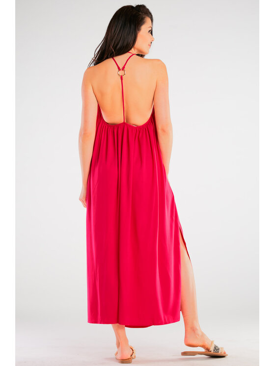 Awama Awama Sukienka letnia A428 Fioletowy Basic Fit