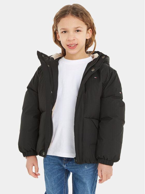 Tommy Hilfiger Vatovaná bunda KS0KS00488 Čierna Relaxed Fit