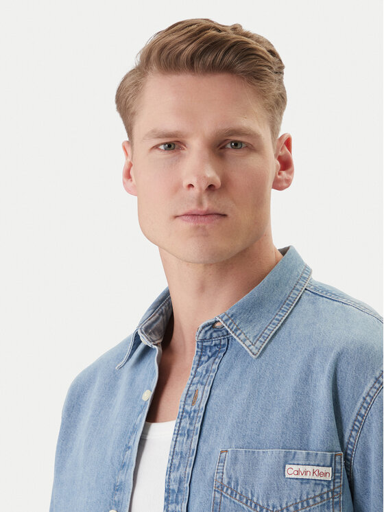 Calvin Klein Jeans Calvin Klein Jeans džínová košile Essential LV04RE710G Modrá Regular Fit