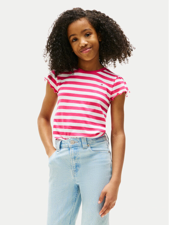 Tommy Hilfiger T-Shirt Essential KG0KG08744 Różowy Regular Fit