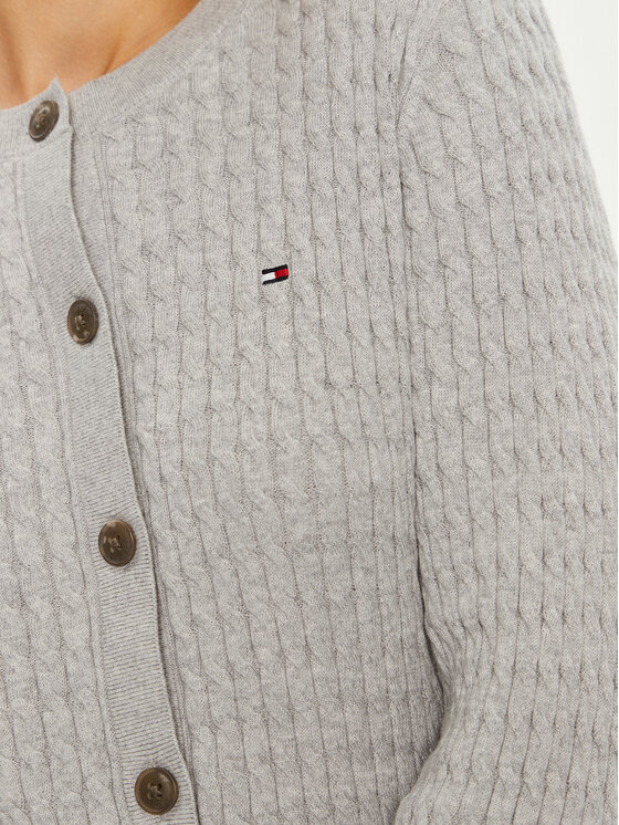 Tommy Hilfiger Tommy Hilfiger Kardiganas WW0WW43329 Pilka Regular Fit