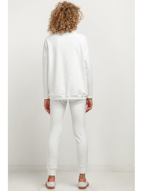 Tessita Tessita Bluza T381 Biały Straight Fit