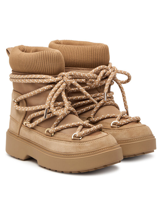 Tommy Hilfiger Tommy Hilfiger Śniegowce Lace-Up Water Resist Snow Boot FW0FW09546 Beżowy