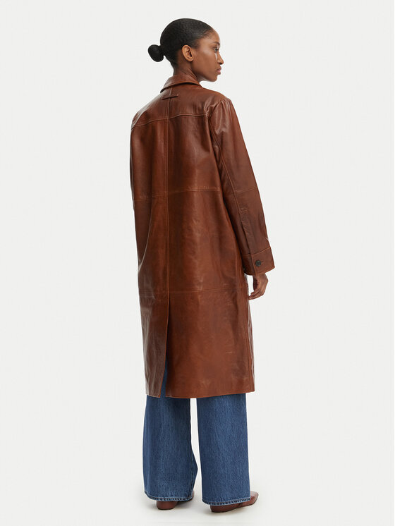 MAX&Co. MAX&Co. Palton din piele Doppia 2616471021200 Maro Regular Fit