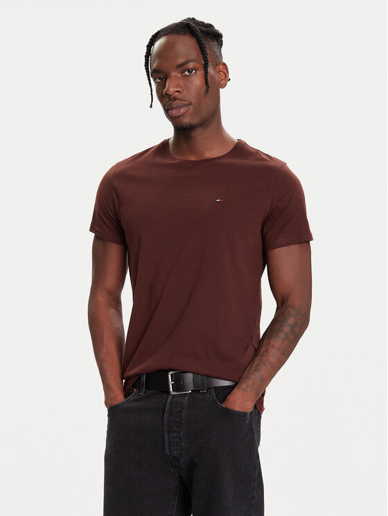 Tommy Jeans Tommy Jeans T-shirt DM0DM04411 Smeđa Regular Fit