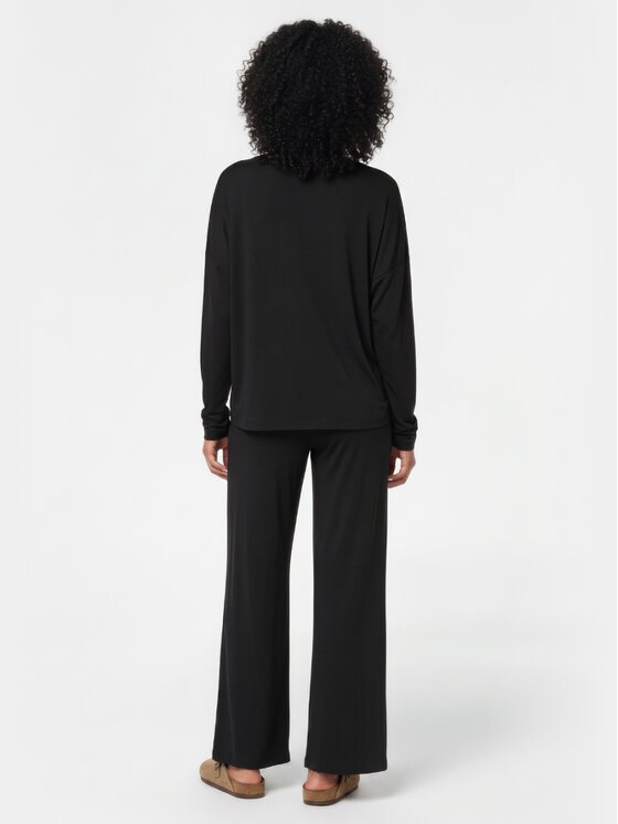 BASICLO BASICLO Longsleeve W-2309-99 Czarny Oversize