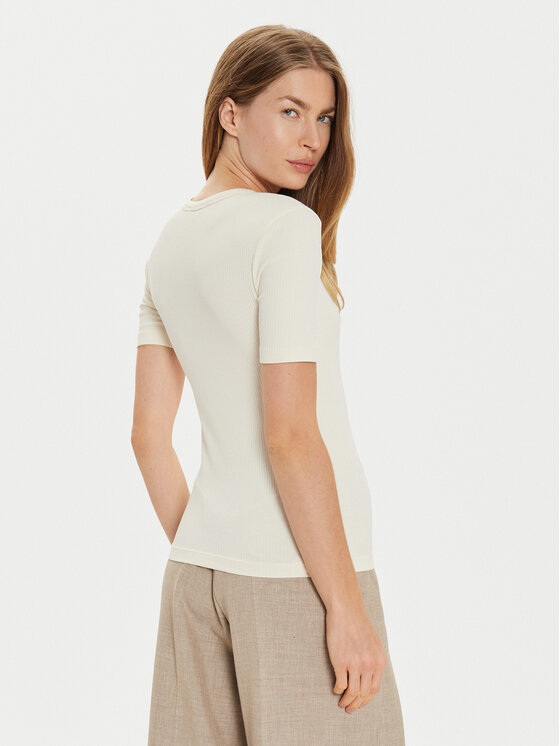 Tommy Hilfiger Tommy Hilfiger T-Shirt WW0WW43918 Béžová Slim Fit
