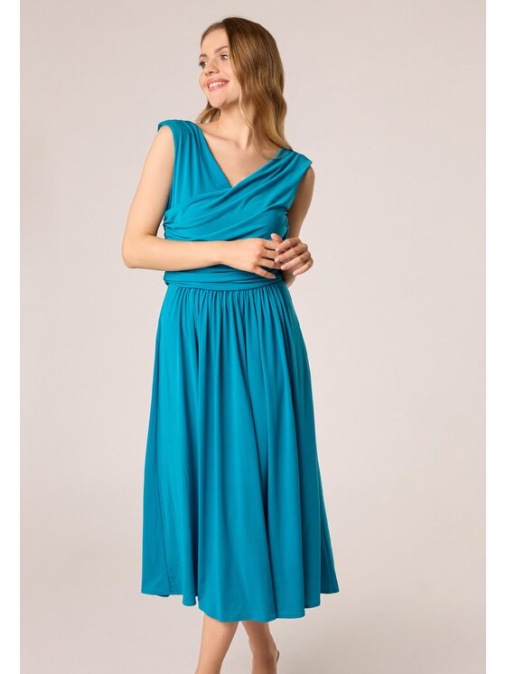 QUIOSQUE QUIOSQUE Sukienka letnia 4UD020 Turkusowy Regular Fit