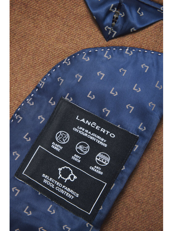 Lancerto Lancerto Marynarka Kelowna MA073224000006 Beżowy Slim Fit