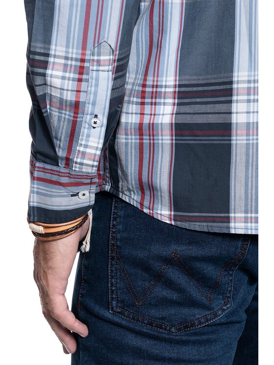 Mustang Mustang Camicia CLEMENS BIG CECK Nero Regular Fit