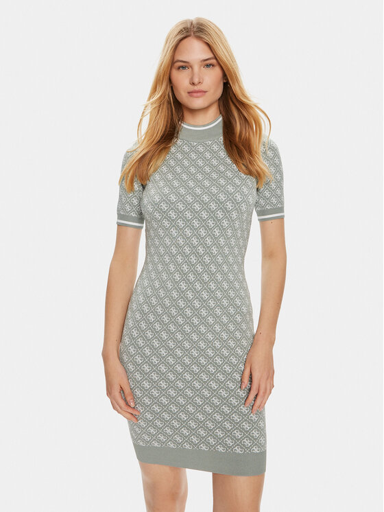 Guess Guess Kootud kleit Ss Lise W3YK39 Z37K0 Roheline Bodycon Fit