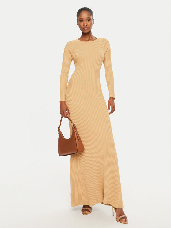 Bardot Bardot Sukienka dzianinowa 59510DB Żółty Slim Fit