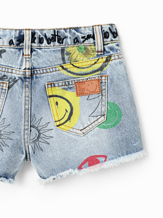 Desigual Desigual Kratke traperice 23SGDD10 Plava Regular Fit
