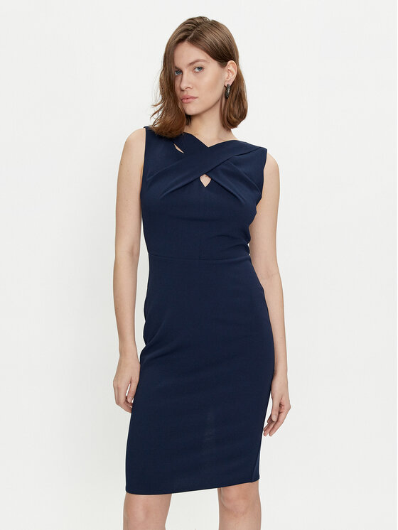 Rinascimento Rinascimento Φόρεμα κοκτέιλ CFC0118081003 Σκούρο μπλε Slim Fit