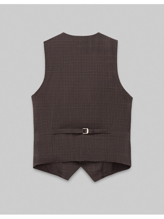 Borgio Borgio Kamizelka garniturowa Venosa Brązowy Slim Fit
