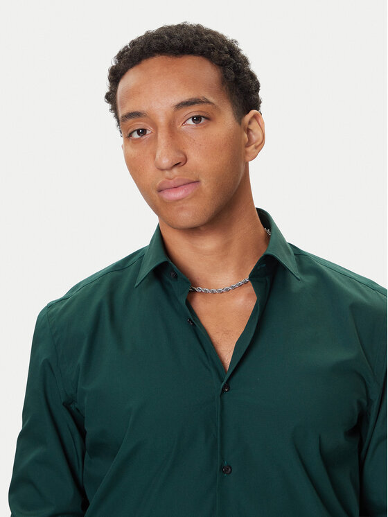 HUGO HUGO Marškiniai Kenno 50289499 Žalia Slim Fit