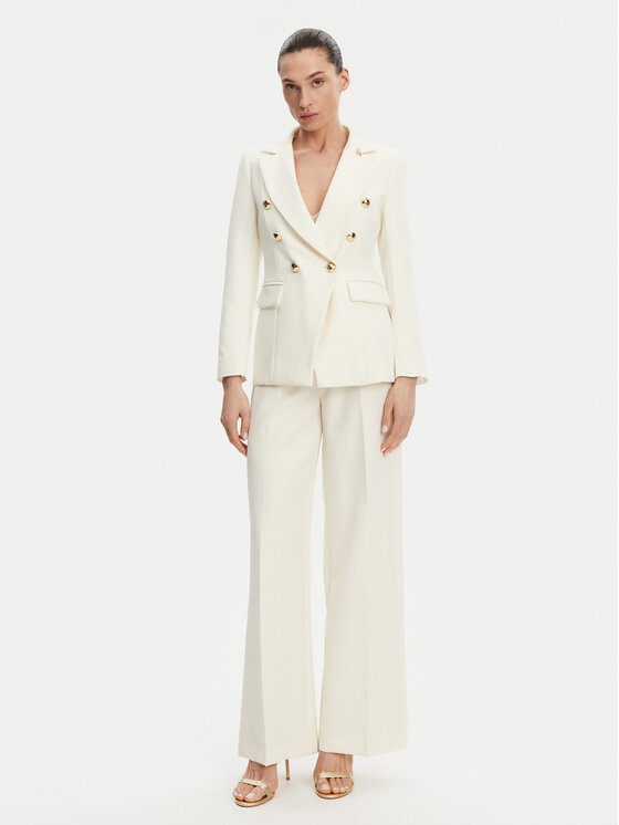 Maryley Maryley Pantaloni din material 25EB680/M25/43VA Écru Regular Fit