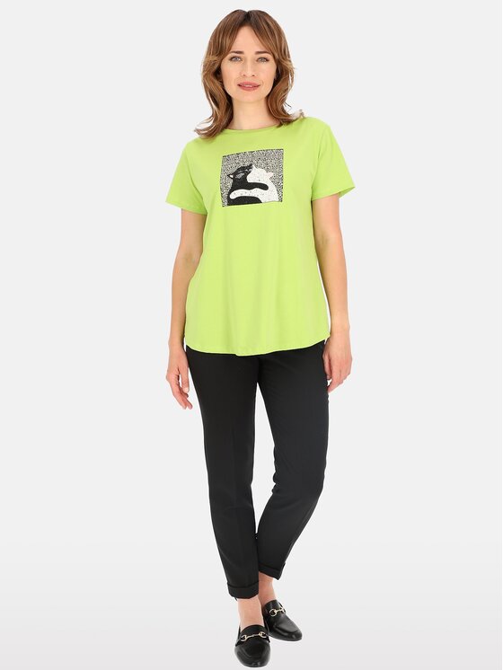 Perso Perso T-Shirt TCE245281F Zelená Regular Fit