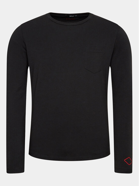 REPLAY Replay Longsleeve M6653.000.23352P Czarny Regular Fit