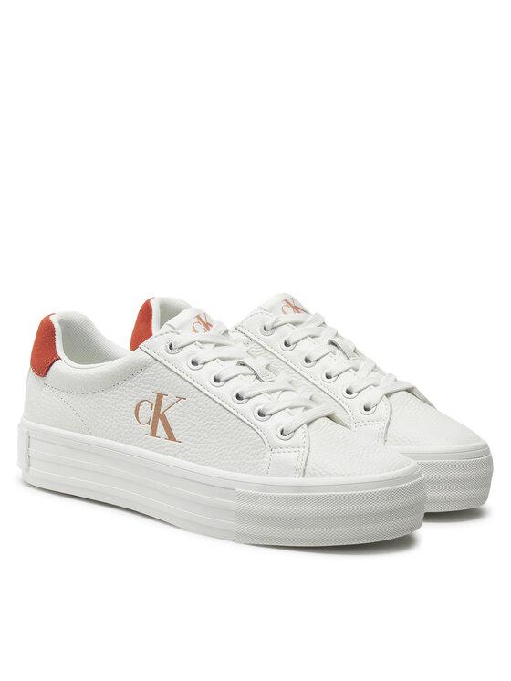 Calvin Klein Jeans Calvin Klein Jeans Snīkeri Bold Vulc Flatf Low Lth Ml YW0YW01669 Balts