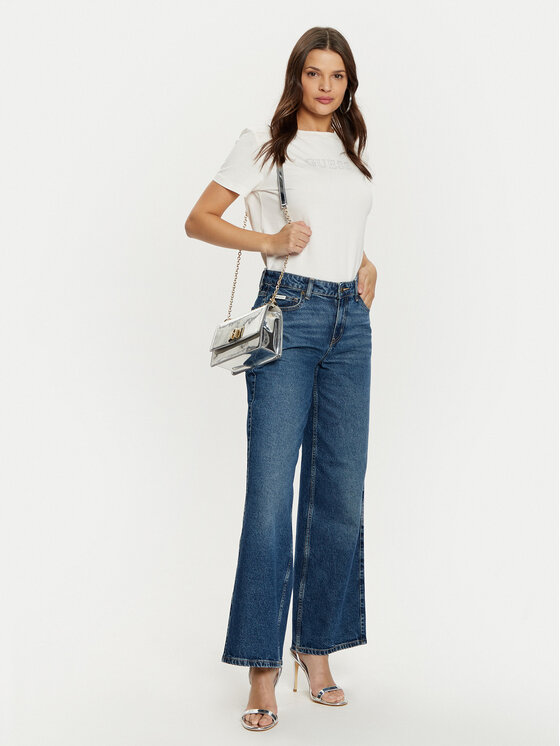 Guess Guess Tričko V3BI11 J1314 Écru Regular Fit