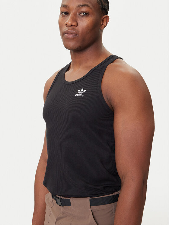 adidas adidas Tank top Trefoil Essentials KA0648 Czarny Regular Fit